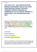 C207&sol; WGU C207 &ndash; DATA DRIVEN DECISION  MAKING EXAM NEWEST 2026 ACTUAL EXAM  QUESTIONS AND CORRECT DETAILED  ANSWERS &lpar;VERIFIED ANSWERS&rpar; ALL  ANSWERED &lbrace;85 Q & A&rcub; ALREADY GRADED A&plus; &vert;  BRAND NEW&excl; &vert; 100&percnt; GUARANTEED PASS &vert;  WGU