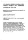 HESI MEDSURG1 QUESTIONS AND ANSWERS 2026 FINAL PAPER EXAM Q&A STUDY GUIDE WITH VERIFIED SOLUTIONS