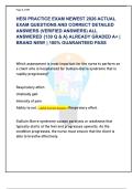 HESI PRACTICE EXAM NEWEST 2026 ACTUAL  EXAM QUESTIONS AND CORRECT DETAILED  ANSWERS &lpar;VERIFIED ANSWERS&rpar; ALL  ANSWERED &lbrace;130 Q & A&rcub; ALREADY GRADED A&plus; &vert;  BRAND NEW&excl; &vert; 100&percnt; GUARANTEED PASS 