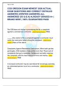 CCB OREGON EXAM NEWEST 2026 ACTUAL  EXAM QUESTIONS AND CORRECT DETAILED  ANSWERS &lpar;VERIFIED ANSWERS&rpar; ALL  ANSWERED &lbrace;55 Q & A&rcub; ALREADY GRADED A&plus; &vert;  BRAND NEW&excl; &vert; 100&percnt; GUARANTEED PASS