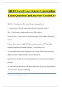 NICET Level 1 in Highway Construction Exam Questions and Answers Graded A&plus;