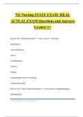 NZ Nursing STATE EXAM -REAL ACTUAL EXAM Questions and Answers Graded A&plus;