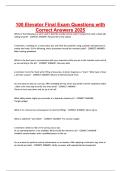 100 Elevator Final Exam Questions with Correct Answers