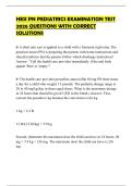 HESI PN PEDIATRICS EXAMINATION TEST 2026 QUESTIONS WITH CORRECT SOLUTIONS
