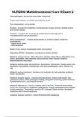 NUR 2392 Multidimensional Care II Exam 2