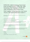 NURS 5461 Adult Gerontology Final Actual  Exam Test Bank Newest / NURS 5461 Adult  Gerontology Final Preparation /NURS 5461  Adult Gerontology Final Practice Exam  With Complete Verified Questions And Correct  Answers with Detailed Rationales Graded A + 