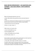 BASIC DRIVER IMPROVEMENT &vert; 104 QUESTIONS AND ANSWERS &vert; 2025&sol;2026 UPDATE &vert; WITH COMPLETE SOLUTION