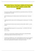 Real Estate Finance&comma; Final Exam 2 &lpar;Edition 9&rpar;&sol; Real Estate Finance final exam With complete solution NEW EDITION 