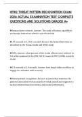 HFRG THREAT PATTERN RECOGNITION EXAM 2026 ACTUAL EXAMINATION TEST COMPLETE QUESTIONS AND SOLUTIONS GRADED A&plus;