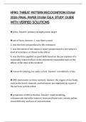 HFRG THREAT PATTERN RECOGNITION EXAM 2026 FINAL PAPER EXAM Q&A STUDY GUIDE WITH VERIFIED SOLUTIONS