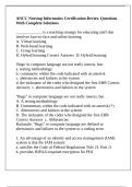 ANCC Nursing Informatics Certification Review Questions With Complete Solutions