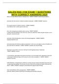 GALEN NSG 3100- EXAM 1 QUESTIONS WITH CORRECT ANSWERS.