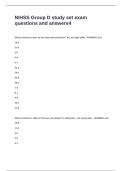 NIHSS Group D study set exam questions and answers