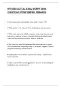 HFT4502 ACTUAL EXAM SCRIPT 2026 QUESTIONS WITH VERIFIED ANSWERS