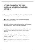HFT4502 EXAMINATION TEST 2026 QUESTIONS WITH CORRECT ANSWERS GRADED A&plus;