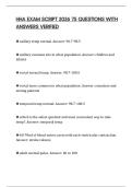 HHA EXAM SCRIPT 2026 75 QUESTIONS WITH ANSWERS VERIFIED