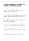HHA FINAL EXAM 2026 75 QUESTIONS WITH CORRECT ANSWERS 100&percnt; VERIFIED
