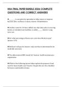 HHA FINAL PAPER BUNDLE 2026 COMPLETE QUESTIONS AND CORRECT ANSWERS