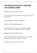 HHA PRACTICE EXAM 2026 75 QUESTIONS WITH ANSWERS VERIFIED