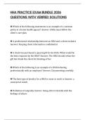HHA PRACTICE EXAM BUNDLE 2026 QUESTIONS WITH VERIFIED SOLUTIONS