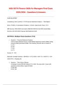 WGU D076 Finance Skills for Managers Final Exam 2025&sol;2026 - Questions & Answers