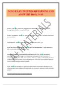 NCSO EXAM 2025&sol;2026 QUESTIONS AND ANSWERS 100&percnt; PASS
