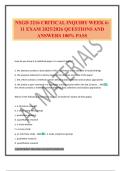 NSGD 2216 CRITICAL INQUIRY WEEK 6- 11 EXAM 2025&sol;2026 QUESTIONS AND ANSWERS 100&percnt; PASS