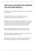 HIPPA ACTUAL EXAM PAPER 2026 QUESTIONS WITH SOLUTIONS GRADED A&plus;