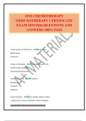 ONS CHEMOTHERAPY IMMUNOTHERAPY CERTIFICATE EXAM 2025&sol;2026 QUESTIONS AND ANSWERS 100&percnt; PASS