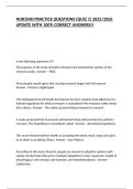 NUR3500 PRACTICE QUESTIONS &lpar;QUIZ 1&rpar; 2025&sol;2026 UPDATE WITH 100&percnt; CORRECT ANSWERS&excl;&excl;