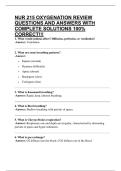 NUR 215 OXYGENATION REVIEW QUESTIONS AND ANSWERS WITH COMPLETE SOLUTIONS 100&percnt; CORRECT&excl;&excl;&excl;