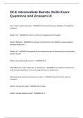 SCA Intermediate Barista Skills Exam Questions and Answers