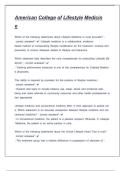 American Board of Lifestyle Medicine Exam Questions And Answers