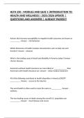 HLTH 250 - MODULE AND QUIZ 1 &lpar;INTRODUCTION TO HEALTH AND WELLNESS&rpar; &vert; 2025&sol;2026 UPDATE &vert; QUESTIONS AND ANSWERS &vert; ALREADY PASSED&excl;&excl;