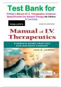 Test Bank for Phillips's Manual of I.V. Therapeutics: Evidence-Based Practice for Infusion Therapy 8th Edition by Lisa Gorski isbn-9781719646093