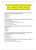 ATI NUTRITION RETAKE EXAM STUDY GUIDE 2026 &ndash; COMPLETE CONCEPT REVIEW & PRACTICE MATERIALS &lpar;LATEST EDITION&rpar;