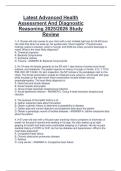 Latest Advanced Health  Assessment And Diagnostic  Reasoning 2025&sol;2026 Study  Review