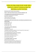 CHEM 210 FINAL EXAM STUDY GUIDE 2026 &ndash; COMPLETE CONCEPT REVIEW & PRACTICE MATERIALS &lpar;LATEST EDITION&rpar;