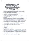 Health Assessment And  Diagnostic Reasoning  Complete Exam Questions  And Correct Answers  2025&sol;2026