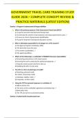 GOVERNMENT TRAVEL CARD TRAINING STUDY  GUIDE 2026 &ndash; COMPLETE CONCEPT REVIEW &  PRACTICE MATERIALS &lpar;LATEST EDITION&rpar; 