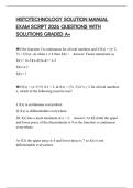 HISTOTECHNOLOGY SOLUTION MANUAL EXAM SCRIPT 2026 QUESTIONS WITH SOLUTIONS GRADED A&plus;