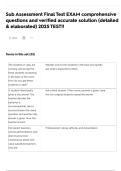 Sub Assessment Final Test EXAM comprehensive questions and verified accurate solution &lpar;detailed & elaborated&rpar; 2025 TEST&excl;&excl;