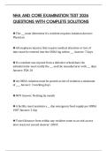 NHA AND CORE EXAMINATION TEST 2026 QUESTIONS WITH COMPLETE SOLUTIONS