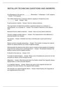 INSTALLER TECHNICIAN QUESTIONS AND ANSWERS
