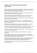 INSTALLER TECHNICIAN CONVENTIONAL QUESTIONS