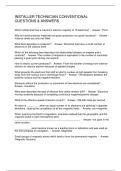 INSTALLER TECHNICIAN CONVENTIONAL QUESTIONS & ANSWERS