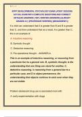 EPPP DEVELOPMENTAL PSYCHOLOGY EXAM LATEST 2025&sol;2026  ACTUAL EXAM WITH COMPLETE QUESTIONS AND CORRECT  DETAILED ANSWERS &lpar;100&percnt; VERIFIED ANSWERS&rpar; &vert;ALREADY  GRADED A&plus;&vert; &vert;&vert;PROFESSOR VERIFIED&vert;&vert; &vert;&vert;BRANDNEW&excl;&excl;&excl;&vert;&vert; 