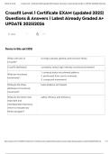 Crossfit Level 1 Certificate EXAM &lpar;updated 2025&rpar; Questions & Answers &vert; Latest Already Graded A&plus; UPDATE 2025&vert;2026Crossfit Level 1 Certificate EXAM &lpar;updated 2025&rpar; Questions & Answers &vert; Latest Already Graded A&plus; UPDATE 2025&vert;2026