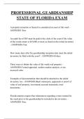 PROFESSIONAL GUARDIANSHIP STATE OF FLORIDA EXAM QUESTIONS AND ANSWERS 2026