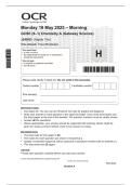 OCR GCSE Chemistry A &ndash; Higher Tier &lpar;2025&rpar; Actual Exam Paper & Mark Scheme